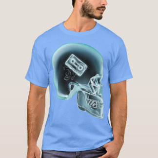 Music Lover Scull X-Ray Audio Cassette Tape  T-Shirt