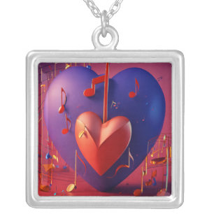 Music Lover Silver Plated Necklace