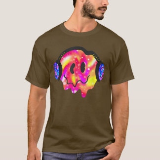 Music Lover Smiling Face Costume Happy Cute Headph T-Shirt