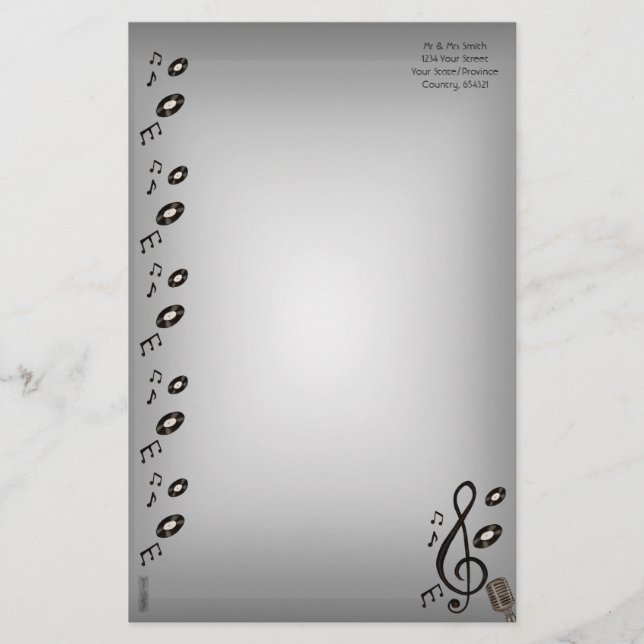 Music Lover Stationery (Front)