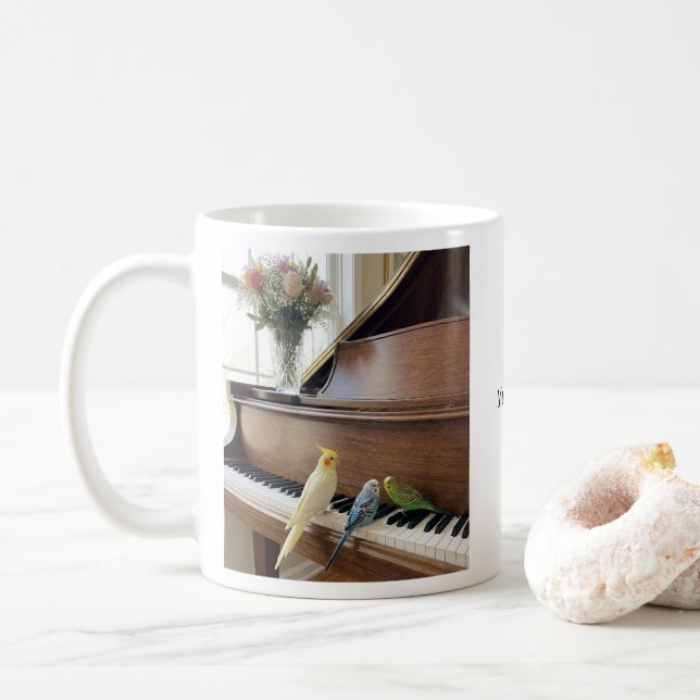 Music Lover Teacher Appreciation Gift custom Name Coffee Mug (With Donut)