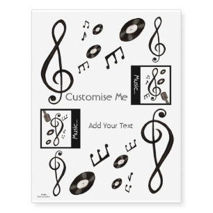 Music Lover Temporary Tattoos