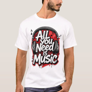 Music Lover Typography T-Shirt