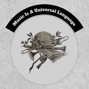 Music Lover Vintage Etching Musical Instruments Patch