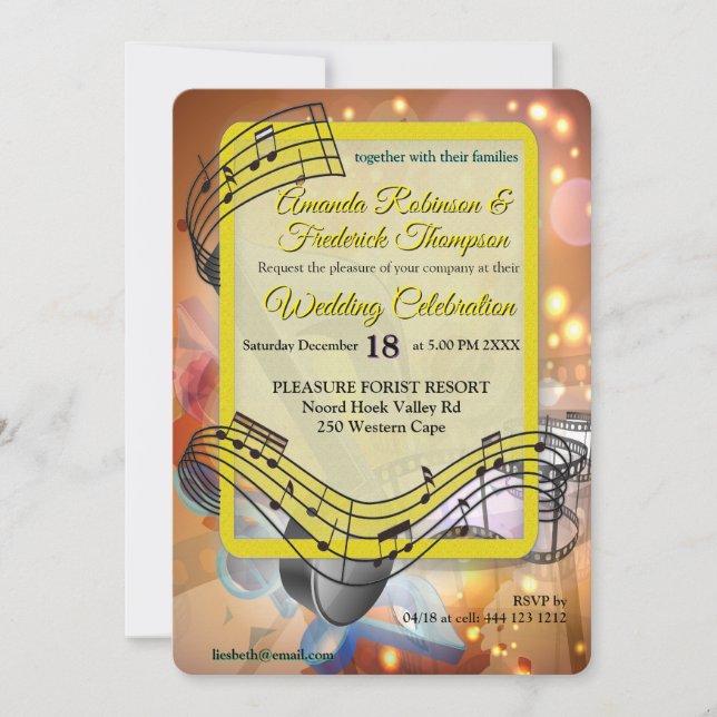 Music Lovers Celebration Themes Invitation (Front)