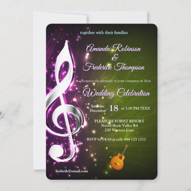 Music Lovers Celebration Themes Invitation (Front)