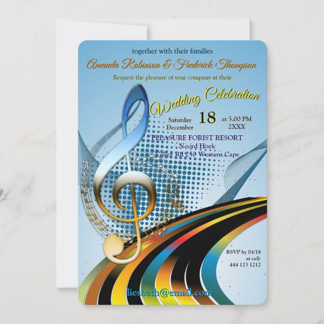 Music Lovers Celebration Themes Invitation (Front)