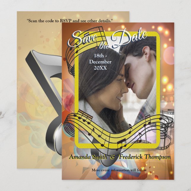 Music Lovers Celebration Themes Invitation (Front/Back)