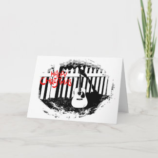 Music Lovers Christmas - Acoustic Guitar Christmas Holiday Card
