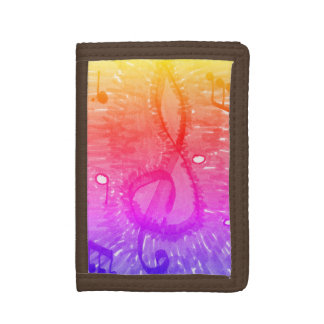 Music lovers joyful musical notation design trifo tri-fold wallet