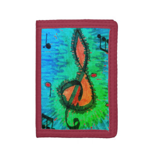 Music lovers joyful musical notation design trifo trifold wallet