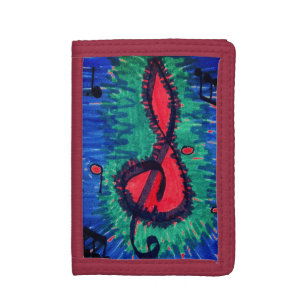 Music lovers joyful musical notation design trifo trifold wallet