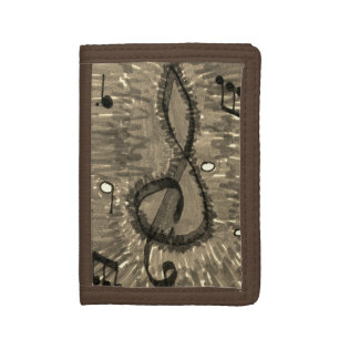 Music lovers joyful musical notation design trifo trifold wallet