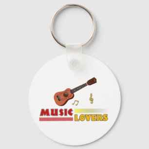 Music Lovers Musical Instrument Ukulele Word Art Keychain