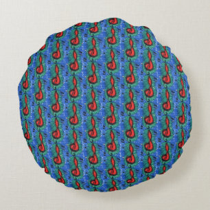 Music lovers musical notation band, choir          round pillow