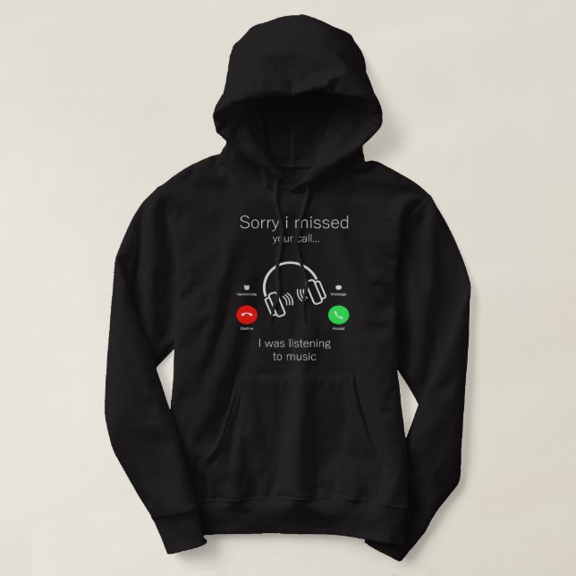 Music Lovers Musical Rock DJ Musicians Cool Headph Hoodie (Design Front)