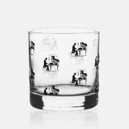 Music Lover's Piano Man Whiskey Bar /Drinkware Set Whiskey Glass
