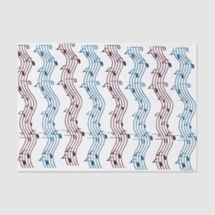Music Lovers Red and Blue Tissue Paper