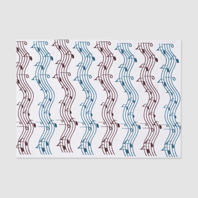 Music Lovers Red and Blue Tissue Paper (Front)