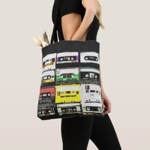 Music Lover's Retro Cassette Tape 80's Tote Bag