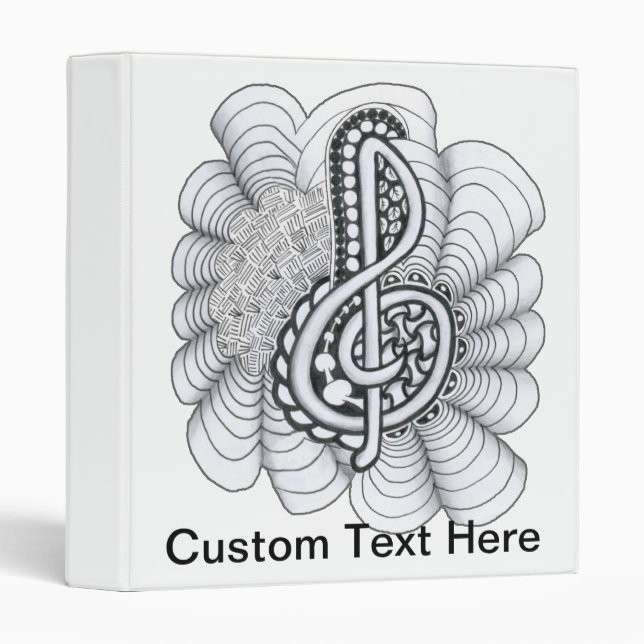 Music Lovers Treble Clef Design Binder (Front/Spine)