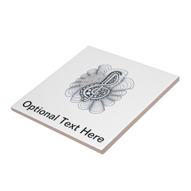 Music Lovers Treble Clef Design Ceramic Tile (Side)