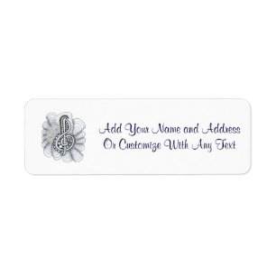 Music Lovers Treble Clef Design Label