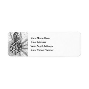 Music Lovers Treble Clef Design Label
