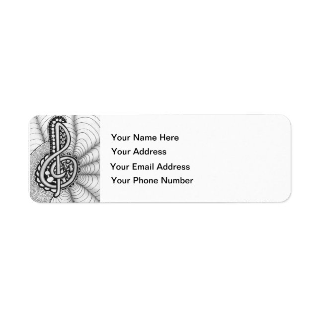Music Lovers Treble Clef Design Label (Front)
