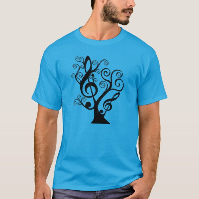 Music Lovers Treble Clef Tree Men's T-Shirt (Front)