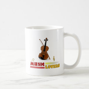 Music Lovers Violin Word Art Design Coffee Mug