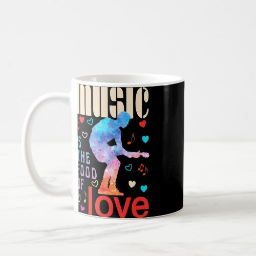 Music Loves Rock Guitar Music Is The Food Of Love  Coffee Mug