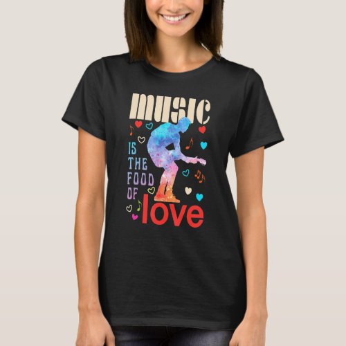 Music Loves Rock Guitar Music Is The Food Of Love  T_Shirt