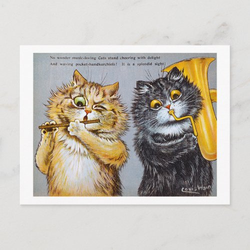 Music Loving Cats Louis Wain Postcard