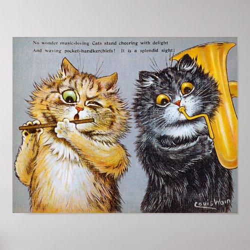 Music Loving Cats Louis Wain Poster