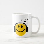 Music Loving Happy Face With Headphones Coffee Mug at Zazzle