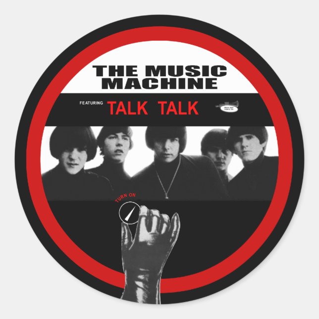 Music Machine: Turn On Classic Round Sticker (Front)