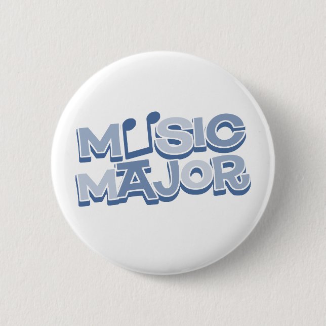 Music Major Blue - Customized Pinback Button (Front)