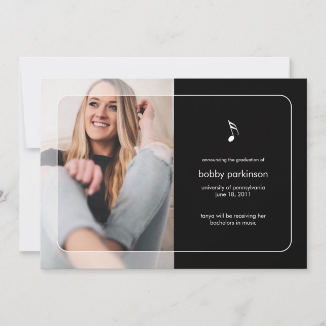 Music Major Graduation Announcement (Front)