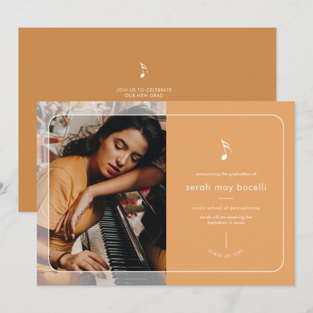 Music Major Graduation Invitation (Front/Back)