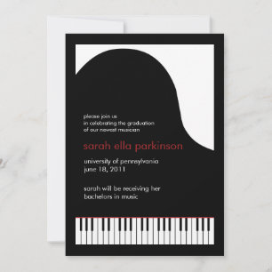 Music Major Grand Piano Graduation Announcement