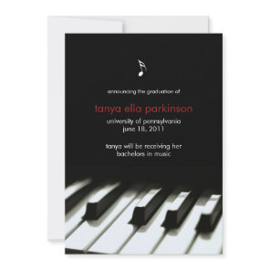 Music Major Piano Graduation Announcement