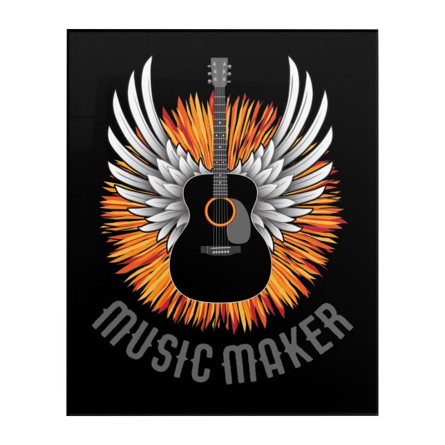 Music Maker (guitar player) Acrylic Print (Front)