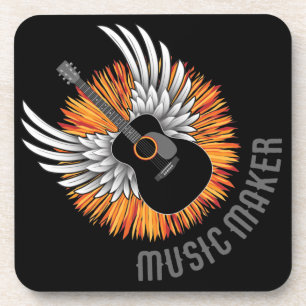Music Maker (guitar player) Beverage Coaster