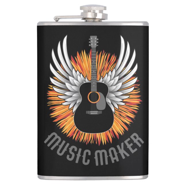 Music Maker (guitar player) Flask (Front)