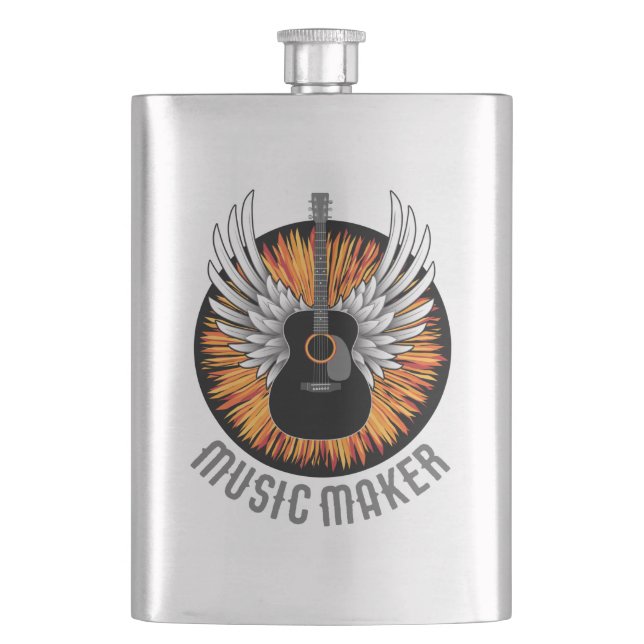 Music Maker (guitar player) Flask (Front)