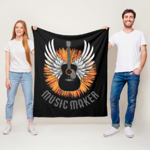 Music Maker (guitar player) Fleece Blanket