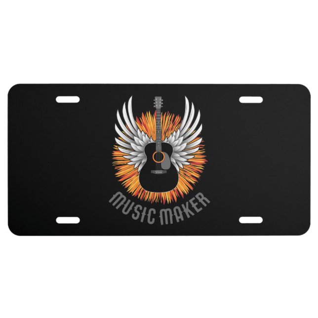 Music Maker (guitar player) License Plate (Front)