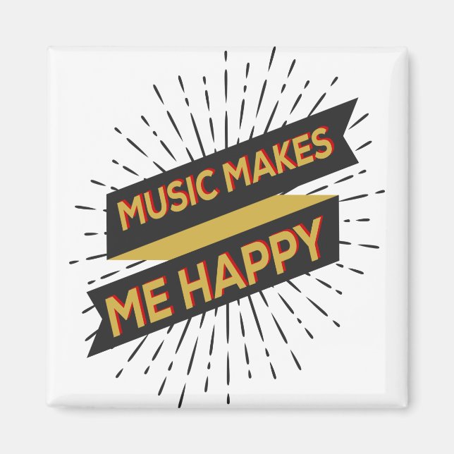 Music makes me happy magnet (Front)
