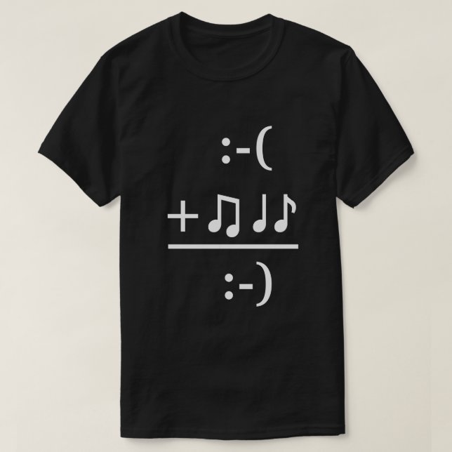 Music Makes Me Happy Text Shirt (Design Front)